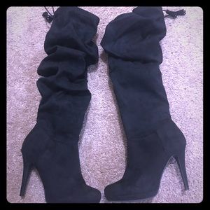 Wide calf designer boots